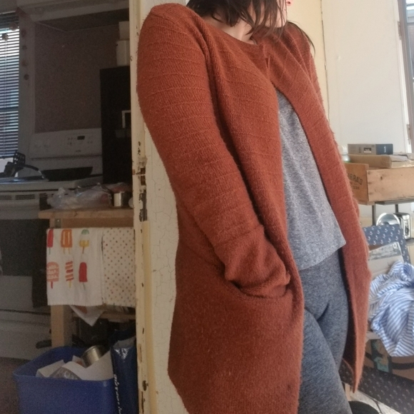 🍉LAST CHANCE - Burnt Orange Coatigan - Picture 3 of 4